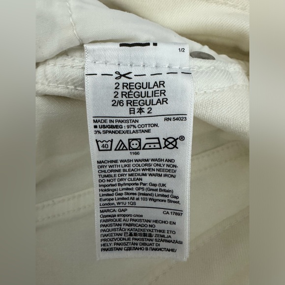 NWT Gap Denim High Rise Slim Straight Stretch Jeans Size 26 2 White Distressed - Picture 6 of 7